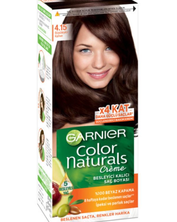 Garnier Color Naturals Saç Boyası 4.15 Büyüleyici Kahve X4 Kat