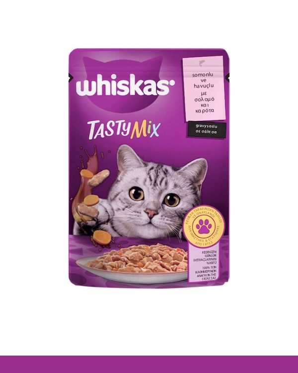 Whiskas Kedi Maması Poşet Tasty Mix Somon&Havuç 85gr