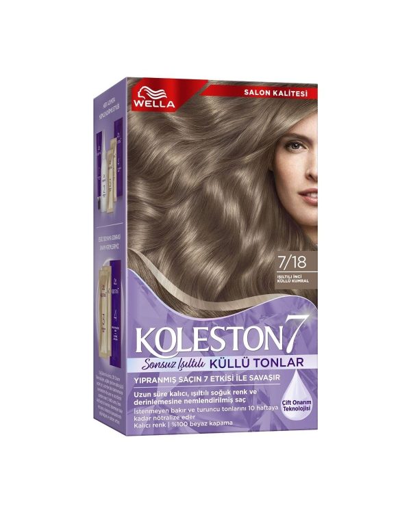 Koleston Supreme Saç Boyası 7.18 Işıltılı Küllü Kumral